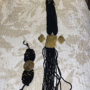 Necklace, Bracelet and ear rings.